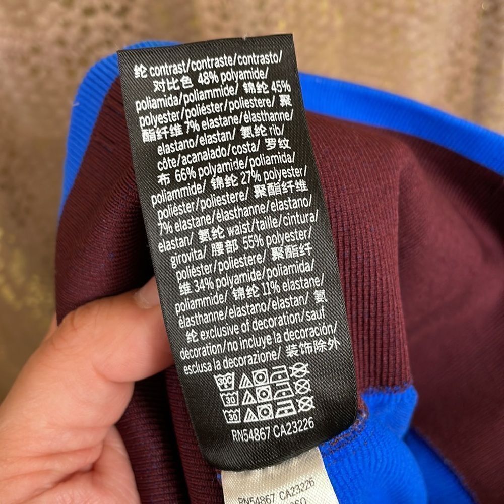 PINK Victoria’s Secret Cool & Comfy seamless maroon/royal blue leggings XS - Picture 7 of 7